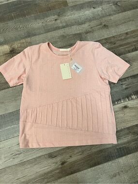 A. Niemeyer Pink Textured Knit Short Sleeve Top NWT Size 1